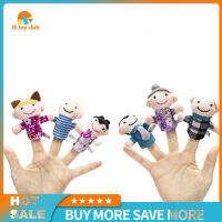 CUIXI เซ็ต Boneka Jari Tangan ของเล่นสำหรับเด็กหุ่นนิ้วมือตุ๊กตาการ์ตูนชุด Boneka Jari Tangan สำหรับของขวัญเด็กชายหญิง6ชิ้น