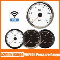 52mm WiFi Oil Pressure Gauge 0-10Bar Programmable Waterproof Support PC/Laptop/Mobile Phone for 0-190ohm 240-33ohm 12/24V