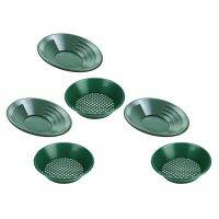 6 Pcs Washing, Gold Panning Machine, Screen, Mining Screen, Metal Detection Tools, Sieve Gold Pan, Green Plastic Bowl