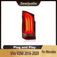 สำหรับ Mercedes Vito V260 2016-2020อุปกรณ์เสริมรถยนต์ภาพเคลื่อนไหวไฟท้าย LED หลอดไฟท้ายสัญญาณดีอาร์แอลด้านหลังปลั๊กแอนด์เพลย์ยานยนต์