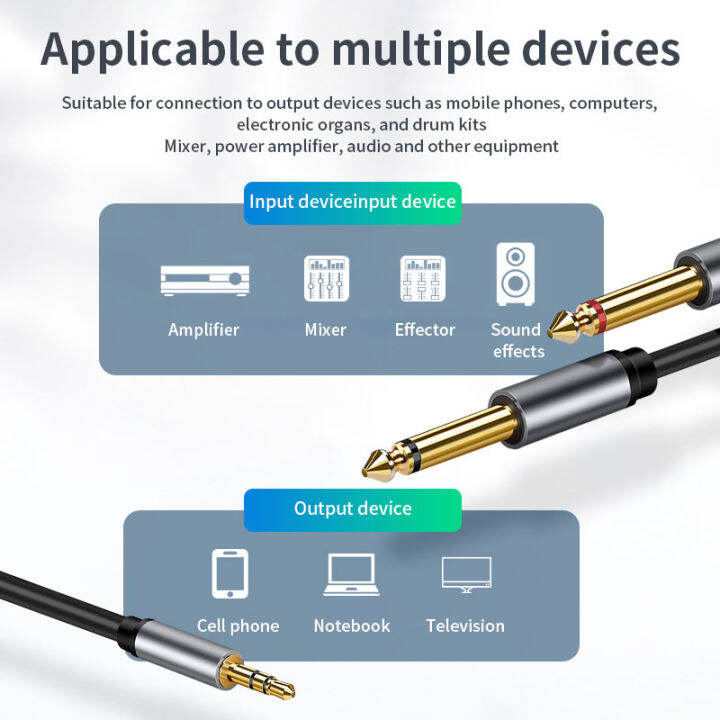 3-5mm-to-double-6-5mm-trs-cable-aux-adapter-audio-cable-6-5-jack-to-stereo-3-5-jack-for-mixer-amplifier-speaker-6-35mm-adapter-cables