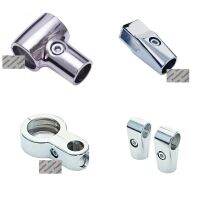 2Pcs Aluminum Alloy Chrome 22mm 25mm 27mm 32mm 51mm Tube Pipe T Adapt Fitting Clamp For Display Stand