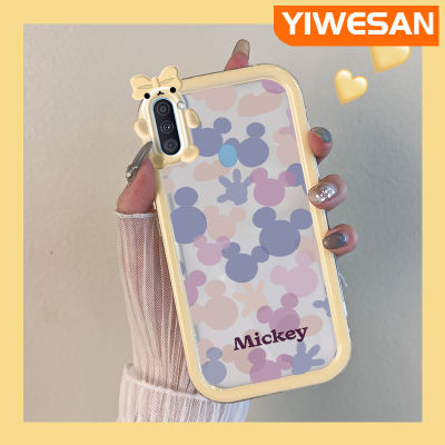 Chenyyyka เคส M01s A10s M11 A11ลายการ์ตูนน่ารักสีม่วงสีชมพูมิกกี้เมาส์สีสันสดใสเคสโทรศัพท์โปร่งใสเคสกันกระแทกกันกระแทกเลนส์กล้องถ่ายรูปมอนสเตอร์ตัวเล็กๆ