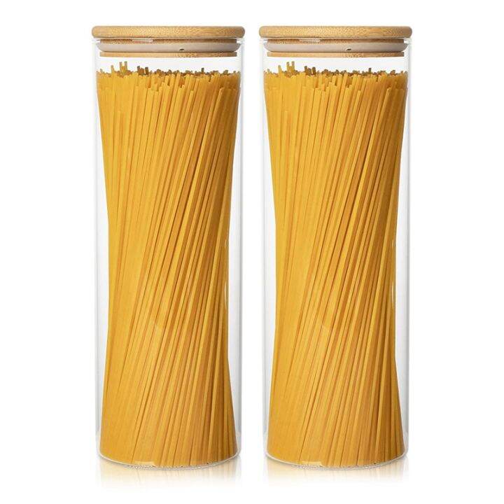 Set of 6Pcs Tall Pasta Storage Container with Lid, Food Storage Jar Kitchen