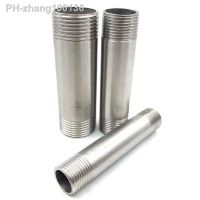 Length 100/150/200/300mm 1/4 3/8 1/2 3/4 -2 BSP Male Thread Long Nipple 304 Stainless Steel Pipe Fitting Connector Adapter