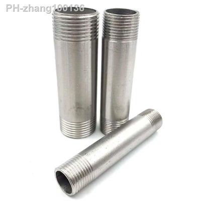 Length 100/150/200/300mm 1/4 3/8 1/2 3/4 -2 BSP Male Thread Long Nipple 304 Stainless Steel Pipe Fitting Connector Adapter