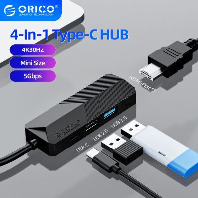 ORICO Type C Hub อะแดปเตอร์ Usb-C Splitter C เพื่อ HDMI-4K HD แล็ปท็อปโทรศัพท์แท็บเล็ตตัวเชื่อมต่อสำหรับการแปลงอุปกรณ์เสริมสำหรับ Pc ตัวแยก Hdmi