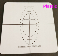 1ชิ้นทันตกรรมยางเขื่อนหมัดแม่แบบ Endodontic ผ่าตัดหลุมคู่มือแผ่นยางพีวีซี