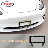 License Plate Frame For Tesla Model 3/Y Free Perforation License Plate Frame American License Plate Bracket Aluminum Alloy