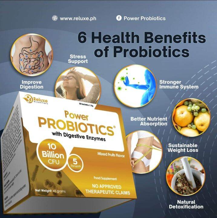 Power Probiotics with Digestive Enzymes 10Billion CFU 5Strains 30Sachet