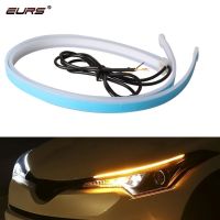 ℡◑▨ EURS DRL Daytime Running Light 30cm 45cm 60cm Waterproof Flexible Soft Car Day Lamp LED Strip Turn Signal Brake Flow lights 12V