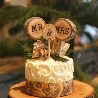【CW】✆™  3Pcs   Mrs Rustic Wedding Toppers Engagement Letters Decorations Valentines Day Anniversary