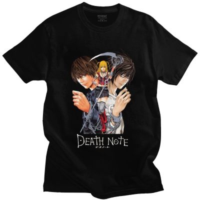 Classic Japan Anime Yagami Misa And Lawliet T Shirt Men Short Sleeve Manga Death Note Tshirt 100 Cotton Regular Fit Tee