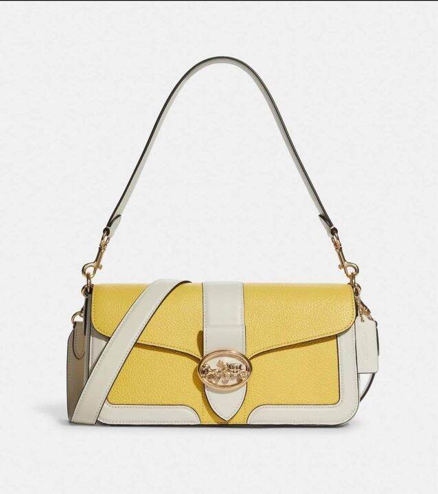 Coach Shoulder Bag In Colorblock C8607 Retro Yellow/Chalk