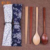 High-quality Natural Wooden Chopsticks Spoon Set Travel Portable Dinnerware Environmental Picnic Gifts With Gift Cloth Bag New