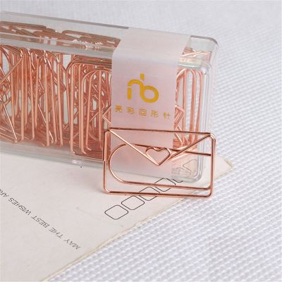 【jw】▲▥  Gold Paper Clip Special-shaped Modeling Metal Office Accessories Paperclips