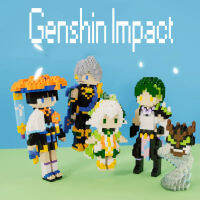 Genshin Impact Building Blocks ตัวการ์ตูนประกอบตุ๊กตาน่ารัก Xiao Zhongli Hutao DIY อิฐของเล่นสำหรับของขวัญเด็ก