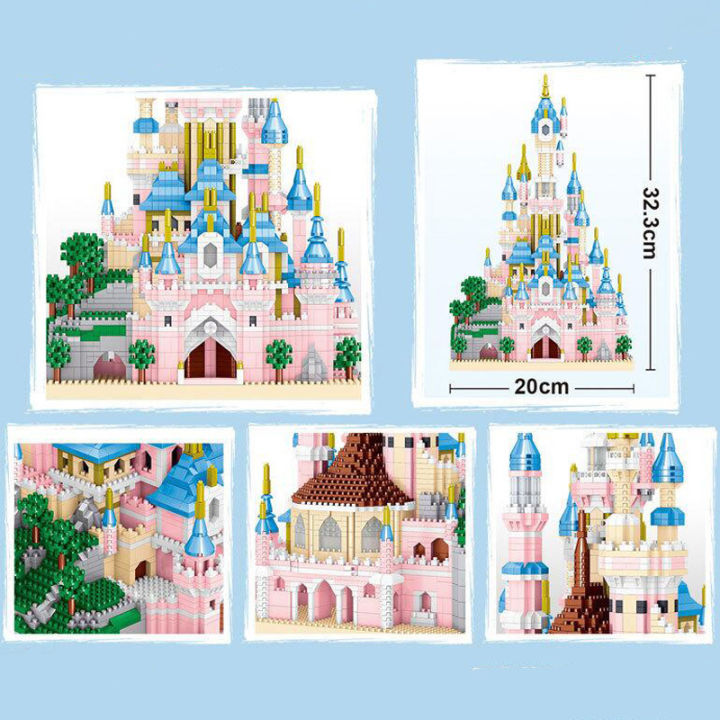 lezi-8240-world-architecture-paris-dream-castle-tower-garden-รุ่น-mini-diamond-blocks-อิฐของเล่นสำหรับเด็กไม่มีกล่อง