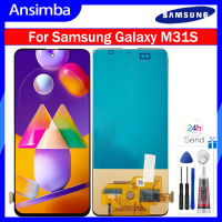 Ansimba หน้าจอ TFT ขนาด6.5นิ้วสำหรับ Samsung Galaxy M31s SM-M317F ชิ้นส่วนจอสัมผัสแอลซีดีของเครื่องแปลงดิจิทัล M317F พร้อมกรอบตรงกลางสำหรับ Samsung Galaxy M31S M317 LCD