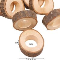 10pcs Creative Natural Wooden Unfinished Circle Wood Pendant Napkin Ring For Making Ho Table DIY Projects Wedding Craft