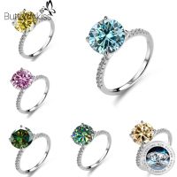 Butterflykiss เครื่องประดับเงิน5กะรัต D สี Moissanite สี่กรงเล็บแหวนแต่งงานของผู้หญิง