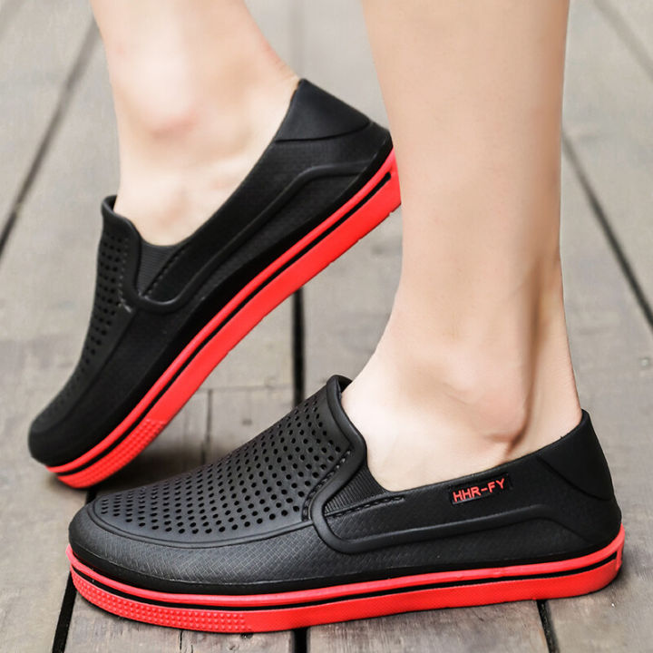 duxin-2020-รองเท้าผู้ชายรองเท้าแตะแฟชั่นฤดูร้อนยางกลางแจ้งรองเท้าแตะกันลื่นรองเท้ารูรองเท้าแตะลำลอง83006