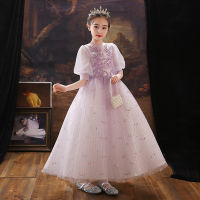 Girl Princess Dress Pompous Gauze Childrens Birthday Party Evening Dress Sweet Dress Flower Girl Dresses for Weddings Ball Gown