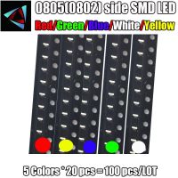 【⊕Good quality⊕】 ganfengsu3936969 100ชิ้น5สี X 20ชิ้นโคมไฟด้านข้าง Smd 0805 0802 Led สีขาวแดงเขียวเหลืองสีฟ้าไดโอดเปล่งแสง Smt ชุดสารพัน