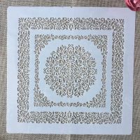 30*30 ซม.Mandala กรอบสแควร์ DIY Layering Stencils ภาพวาดสมุดภาพสี Embossing Album แม่แบบตกแต่ง-LUIZU STORE