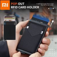 Xiaomi Slim Aluminum Wallet With Elasticity Back Pouch ID Credit Card Holder Mini RFID Wallet Automatic Pop up Bank Card Case