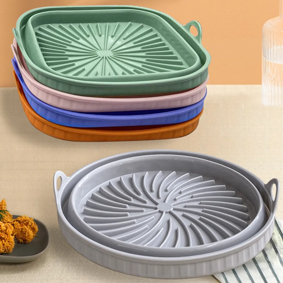 Air Fryer Silicone Tray Oven Baking Tray Pizza Fried Chicken