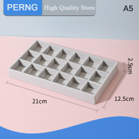 Tghe ทำมือแบบ DIY ต่างหูเครื่องประดับกำมะหยี่นุ่มสีเทาลิ้นชักจัดเก็บของกล่องเก็บเครื่องประดับจี้สร้อยคอถาดสร้อยข้อมือ