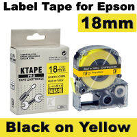 Epson เทปพิมพ์ อักษร ฉลาก เทียบเท่า SC18YW LC5YBW ( LC-5YBW 18mm Black on Yellow ) 18 มม. พื้นสีเหลืองอักษรสีดำ