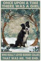 【hot】☃❒❅  Dog Tin Sign Border Collie The Snow Poster Bar Hotel Wall Decoration Plaque 8 Inch X 12 Inch.