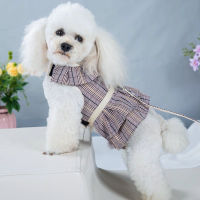 Summer Skirt Small Dog Dress Fashion Clothes Comfortable and Breathable Strap Traction Rope Lovely Princess Dress Cat Vest