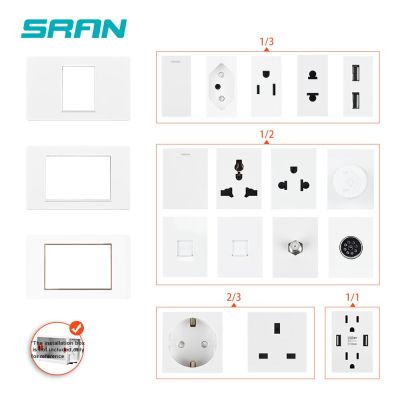 Brazilian/Italian Standard PC panel and Function Key free Combination DIY White Switch Socket Global 118mm*72mm SRAN K1