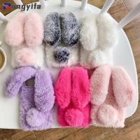 【Great. Cell phone case】 Plush Fur Rabbit Soft Case สำหรับ iPhone 13 12 11 Pro Max Mini X XR XS สูงสุด8 7 6 6S Plus SE 5 5S โทรศัพท์อบอุ่นน่ารัก Fluffy Case