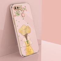 เคสสำหรับ A12 OPPO A7 A5S AX5S AX7 A5 A3S AX5 A7X A12S A12E A11K ฟรีสายคล้อง A1K A1 Pro F9 Realme C1 C2 2 Pro ชุบหรูหราบางเฉียบเคสโทรศัพท์เคสด้านหลังซิลิโคนรูปสี่เหลี่ยมลายการ์ตูนเด็กผู้หญิงน่ารักสำหรับผู้หญิงที่มี