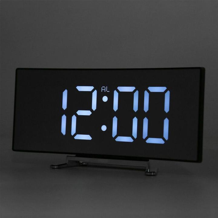 นาฬิกากระจกดิจิตอลนาฬิกาปลุก-led-นาฬิกาตั้งโต๊ะใช้ในเวลากลางคืนมีฟังก์ชั่นไฟตั้งโต๊ะอุณหภูมิ