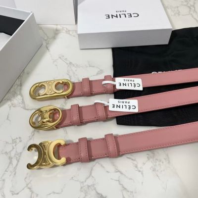 1; 1 New fashion high-end luxury brand womens classic 2.5cm pink leather belt { original gift box}