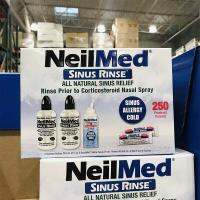 สต็อกอเมริกัน Neilmed ล้างจมูกเกลือแพ็คเก็ตเกสรเด็กผู้ใหญ่250แพ็คเกลือ2ขวดล้างจมูก1ขวดสเปรย์