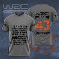 T SHIRT - (All sizes are in stock)   New casual short sleeve printed World Rally Championship 43 W2C FIA Summer Mens 2023  (You can customize the name and pattern for free)  - TSHIRT