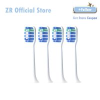 ♝✼✖ ZR Y5 Toothbrush Heads High-Density DuPont Soft Brush Heads 4pcs White Standard Replacement Electric Toothbrush