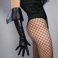 LATEX LONG S หนังเทียม PU 26 "65Cm Black Extra Deep Cut Flip Foadover