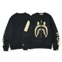 Bape Multi Zipper Decoration Sweatshirt Gold Shark Embroidery Streetwear Hoodies