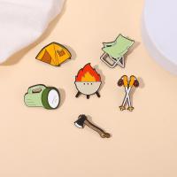 Go Camping Enamel Pins Custom Tent Trekking Poles Bonfire Flashlight Brooches Lapel Badges Adventure Jewelry Gift Drop Shipping Fashion Brooches Pins