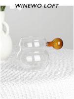 Nordic ins middle-aged hand-made glass color glass Japanese-style wabi-sabi wine cup tea cup beer cup coffee cup wine glass