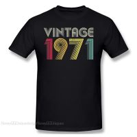 Vintage 1971 50th Birthday Gift Retro Men Merch Print Cotton T-Shirt Camiseta Hombre Men Fashion Streetwear Shirt Gift  3GF2