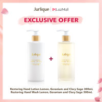 Jurlique Restoring Hand Wash Lemon, Geranium and Clary Sage 300ml เจลล้างมือ + Restoring Hand Lotion Lemon, Geranium and Clary Sage300 ml  โลชั่นทามือกลิ่นเลมอน