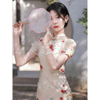 ปรับปรุง Cheongsam ย้อนยุค2022เด็กสาวระดับไฮเอนด์ทุกวันสไตล์การแต่งกายกัดเซาะกระดูก